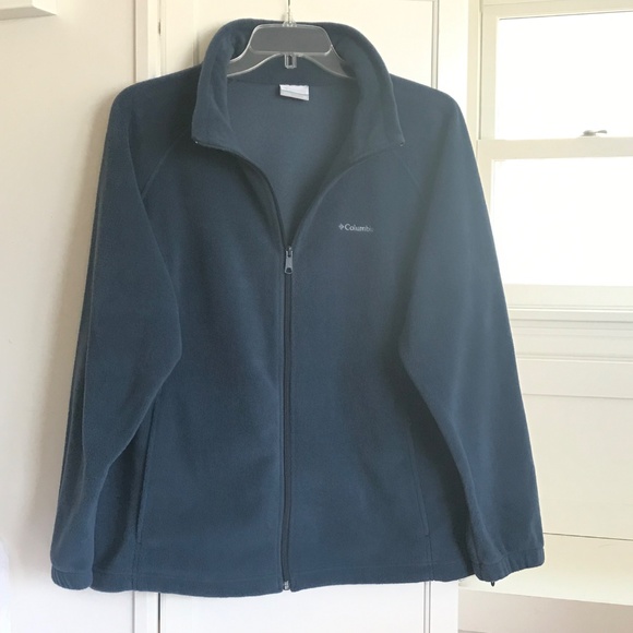 COLUMBIA Fleece Jacket Full Zip Front Coat Blue Green Women’s Plus Size 2X - Picture 2 of 16